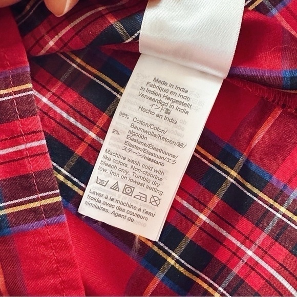 NEW J.Crew Factory Tartan Ruffle Cotton Poplin Shirt Top XXS - Picture 6 of 6